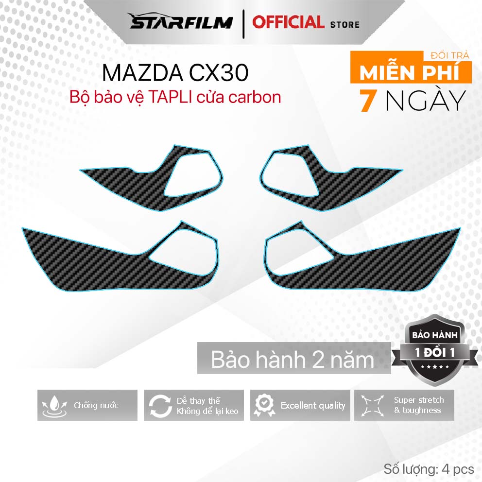 Mazda CX30 Bộ bảo vệ chống xước Tapli cửa STARFILM